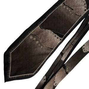 Silk Bello Uomo Handmade Neck Tie, geometric earth tones